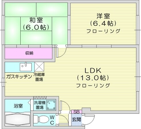 新道東駅 徒歩7分 2階の物件間取画像